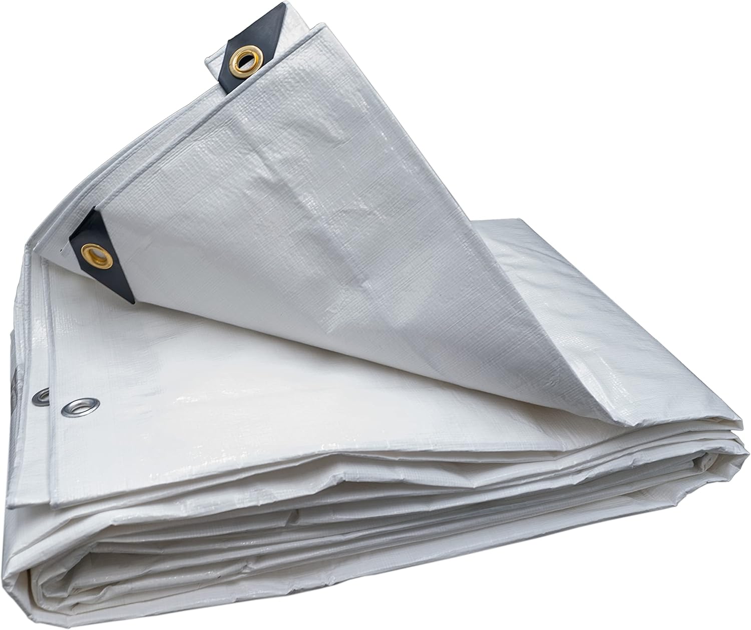 Lona blanca resistente de 6 onzas de 10 pies x 30 pies de grosor de 0.433-0.472 in