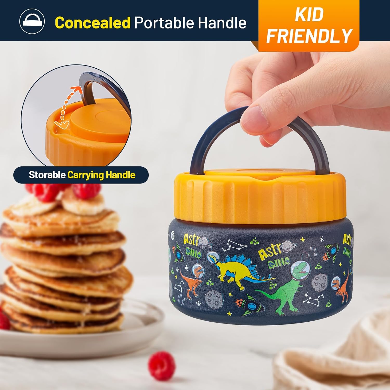 Charcy Termo de 8 onzas para niños de comida caliente, termo de sopa de boca ancha a prueba de fugas, tarro de comida aislado para 4 horas calientes