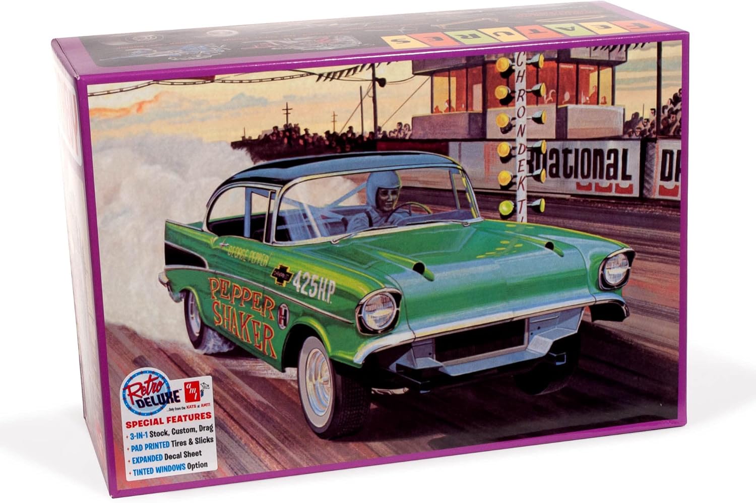 AMT 1957 Chevy Bel Air Pepper Shaker Silent Box 125 Kit de modelo a escala