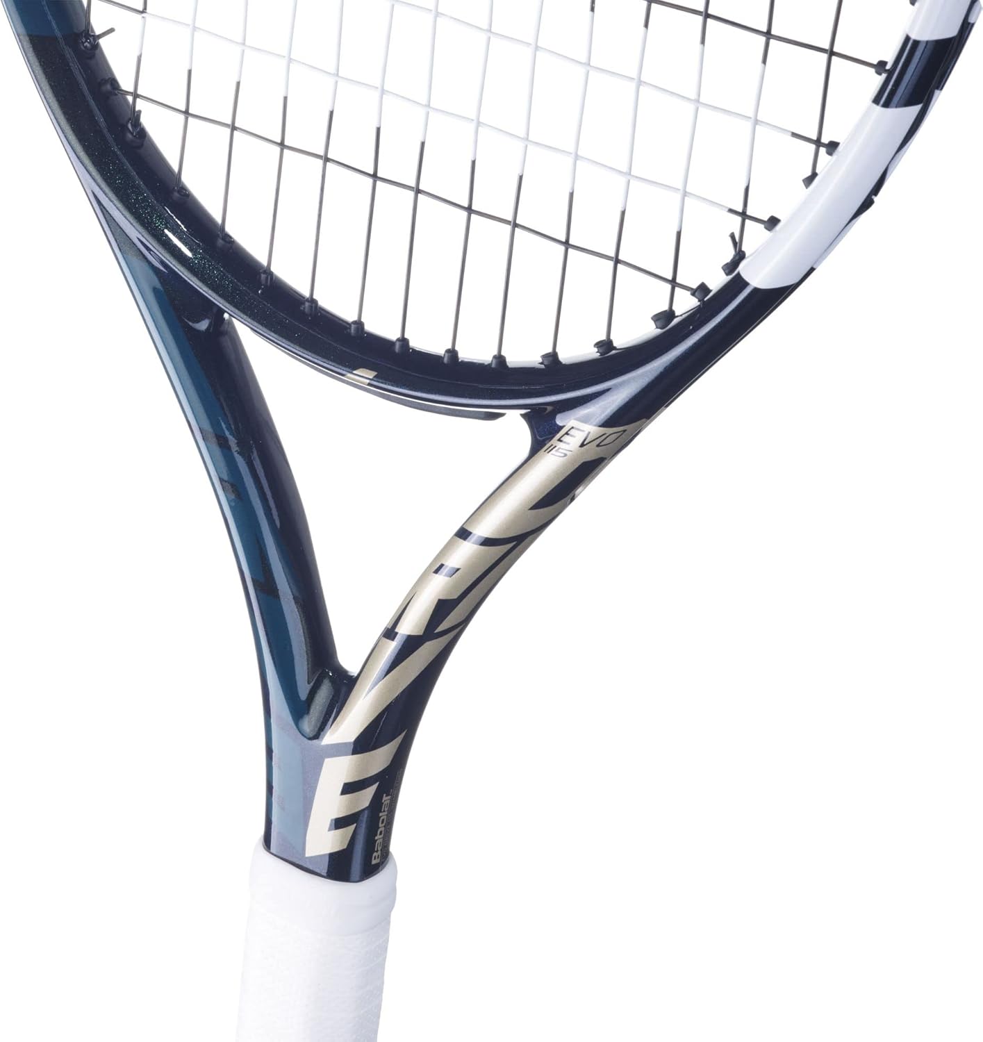 Babolat Evo Drive 115 Wimbledon – Raqueta de tenis (agarre de 4 12 pulgadas), ensartada con 0.56 oz de intestino blanco Syn a tensión de rango medio