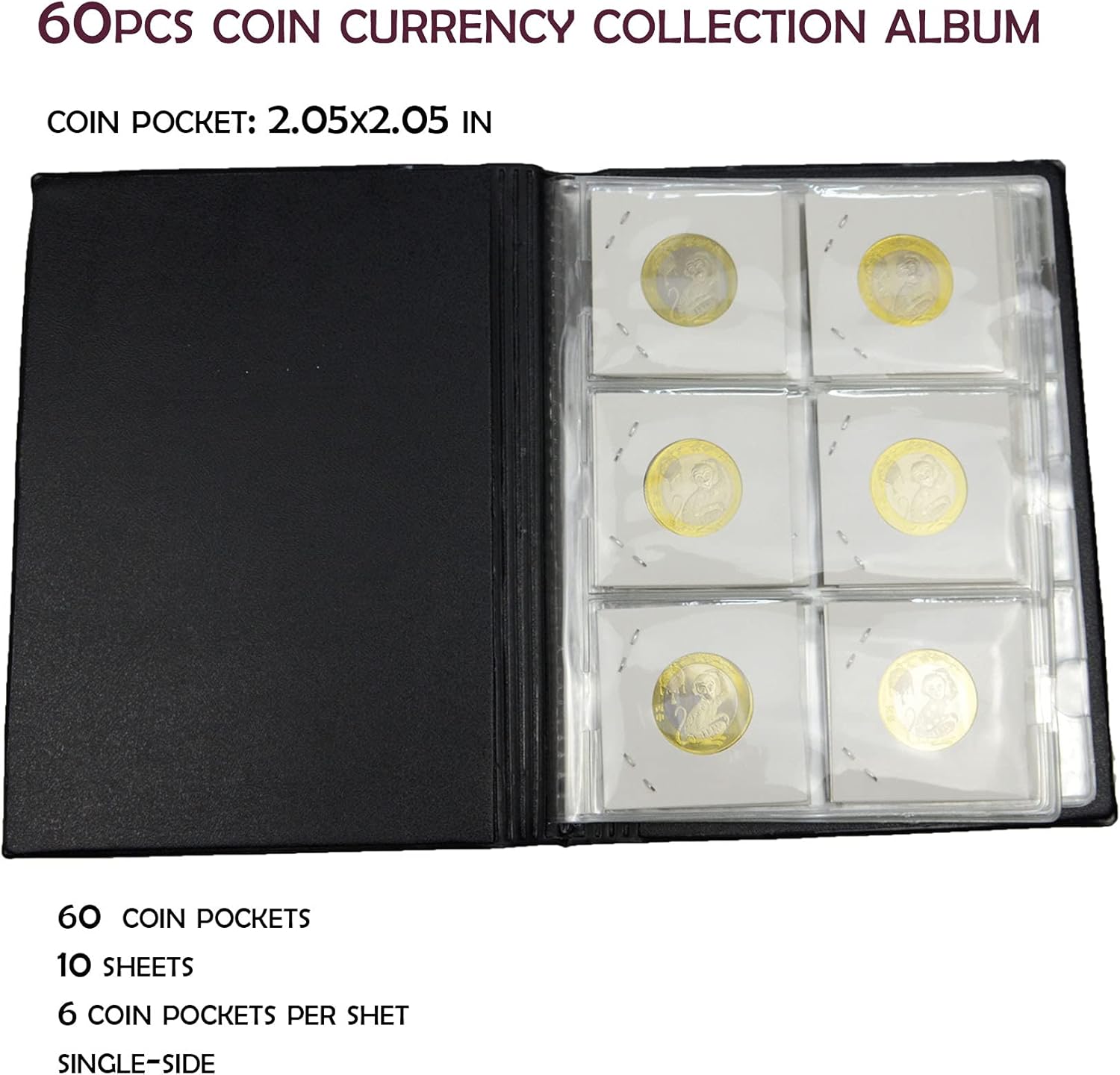 Soportes para álbumes de monedas para coleccionistas, suministros de colección de monedas de Penny Monedas, libro de monedas de cartón para