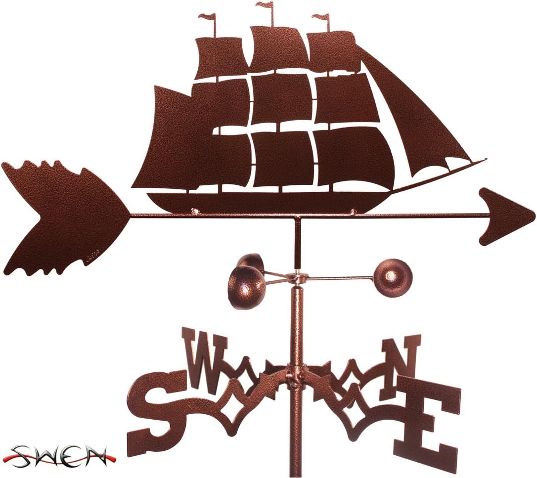 SWEN Products Hecho a mano Clipper Ship Nautical Garden Stake Weathervane  Nuevo