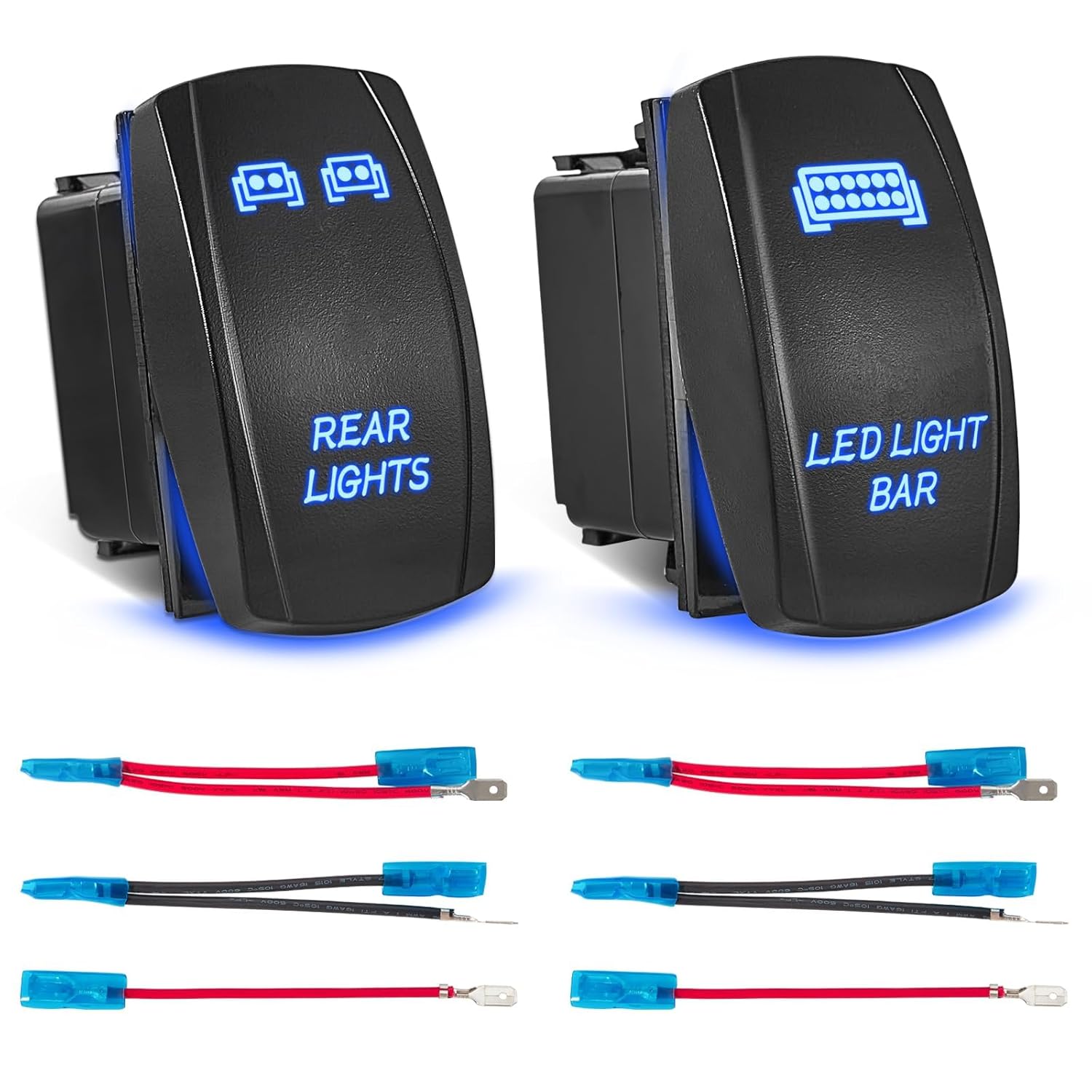 Anina Interruptor basculante de barra de luz LED, 2 unidades, luz trasera de encendidoapagado para Polaris UTV Ranger RZR camión, Can-Am coche,