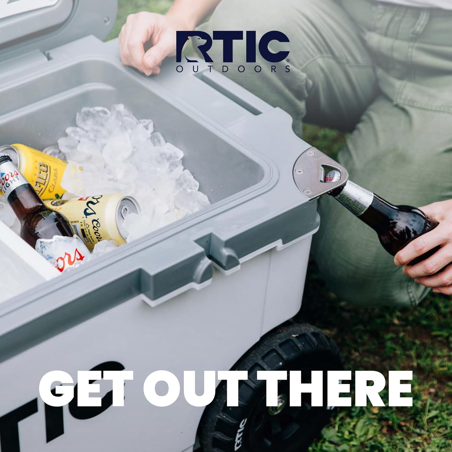 RTIC Enfriador de ruedas ultraligero de 72 cuartos de galón, con aislamiento duro, portátil, para playa, bebidas, bebidas, campamento, picnic,