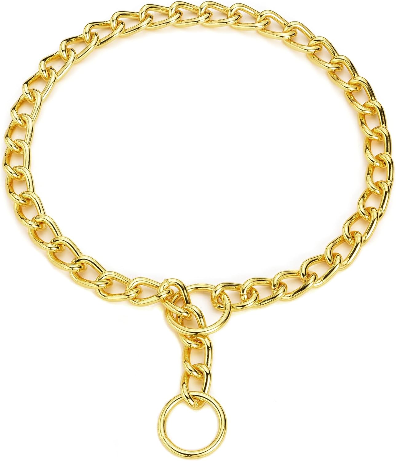 Mogoko Collar de cadena de acero inoxidable para perro, collar de metal para cachorros, collar deslizante de cadena en P para entrenamiento de