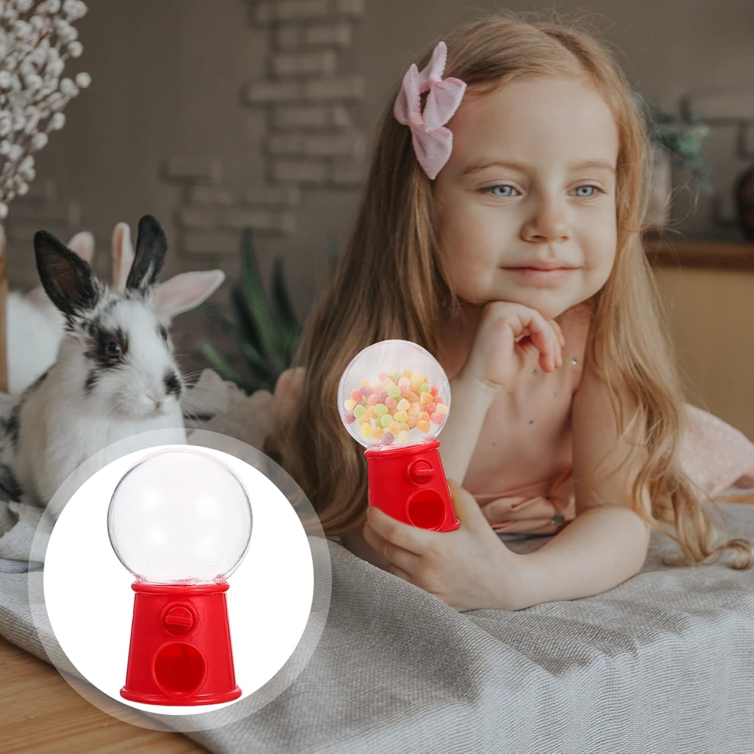 Toddmomy 12 unidades de plástico mini dispensador de caramelos de plástico máquinas de chicles pequeña máquina de chicles Adornment Party Candy