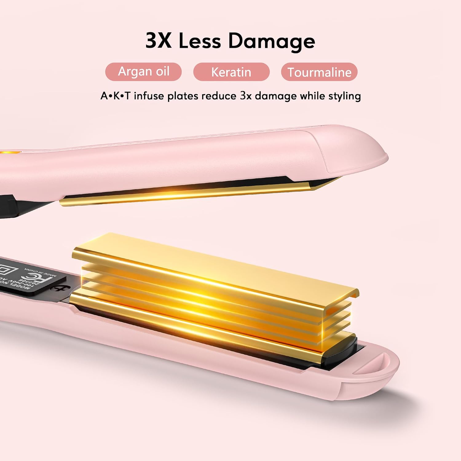 Terviiix Mini plancha de pelo con temperatura ajustable, mini plancha plana de tamaño de viaje, mini planchas planas para cabello cortorizos,