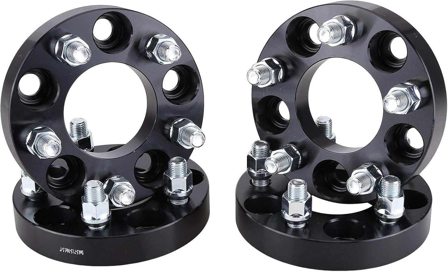4 espaciadores de rueda centrados de brida de 1 pulgada y 5 x 4.5 pulgadas con pernos M14x1.5 de diámetro de 2.815 in compatibles con ChargerSRT