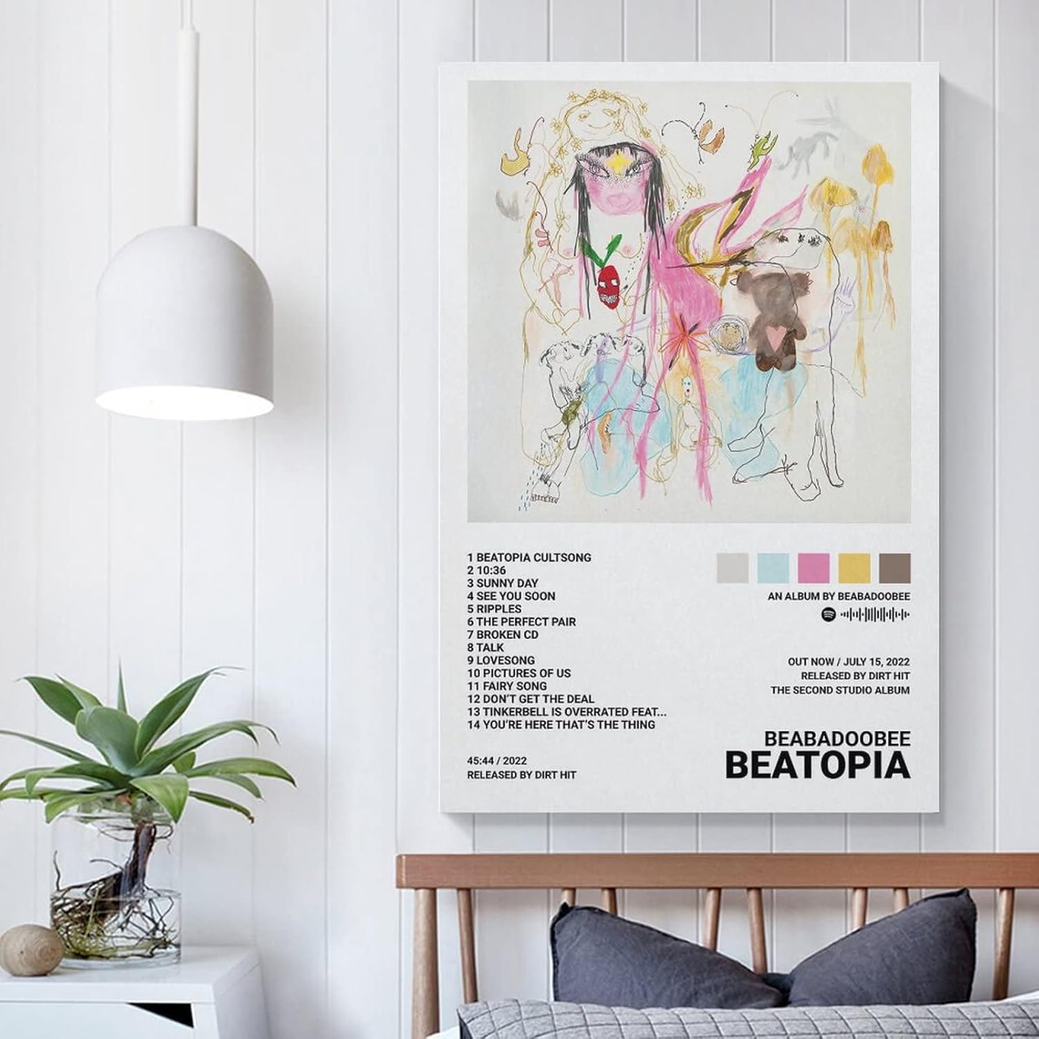 Beabadoobee Beatopia 2022 – Póster de lienzo decorativo para pared, pintura artística para sala de estar, dormitorio, regalo, sin marco, estilo sin