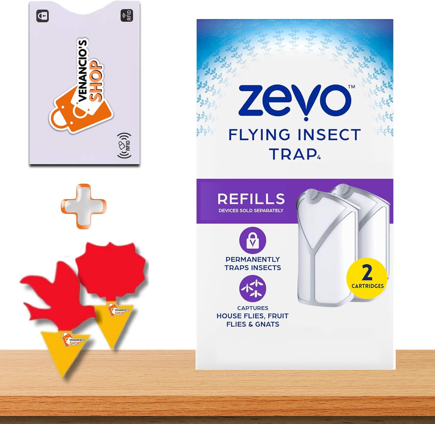 ZEVO – Cartuchos de repuesto  El dispositivo se vende por separado, blanco, cartuchos de repuesto para trampa de insectos voladores ZEVO + (1)