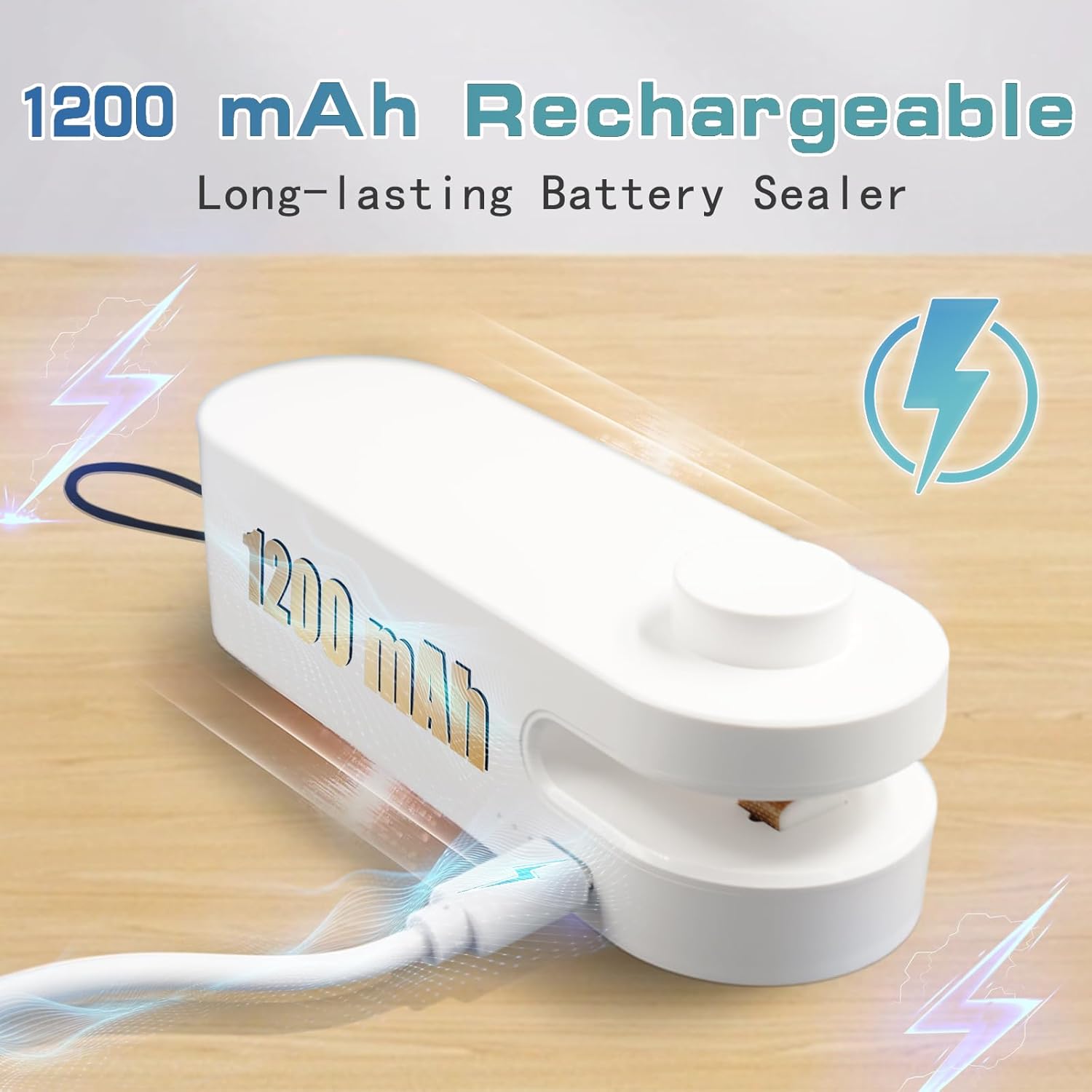 Mini sellador de bolsas, 2 en 1  resellador de plástico de mano recargable, máquina de sellado al vacío para mantener alimentos chips galletas