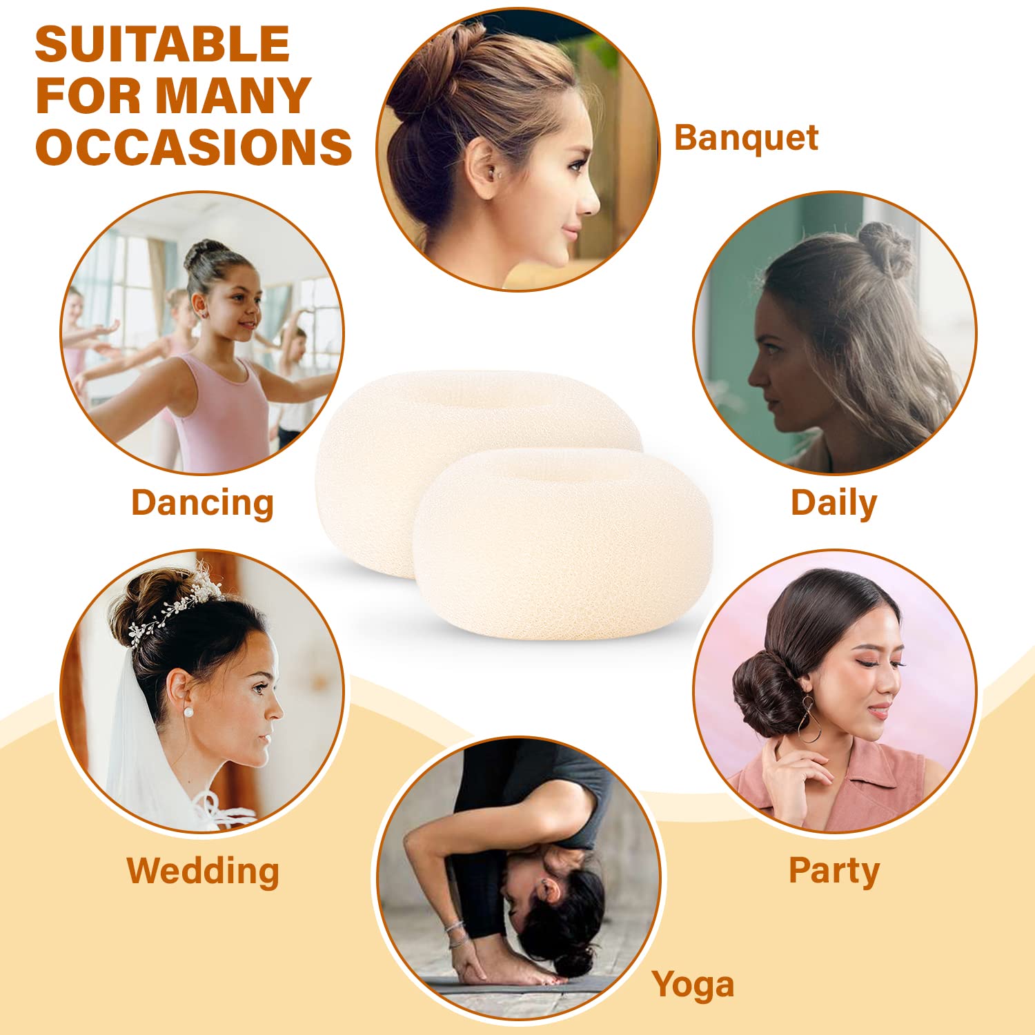 Miss Pouty Máquina para hacer moños para el cabello (rubio)  Moldeador de bollos de rosquilla estilo anillo  Máquina para hacer bollos para el