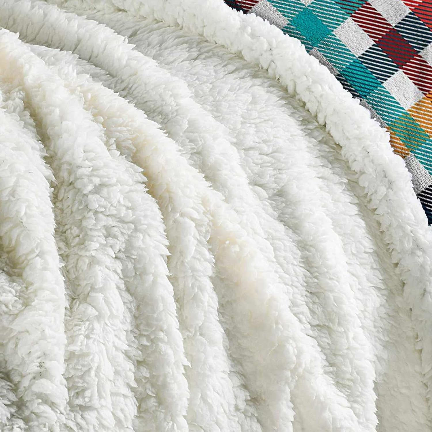 Manta Sherpa a cuadros, tamaño bebé, multicolor, reversible, suave y acogedora, perfecta para cama o sofá, 30 x 40 pulgadas