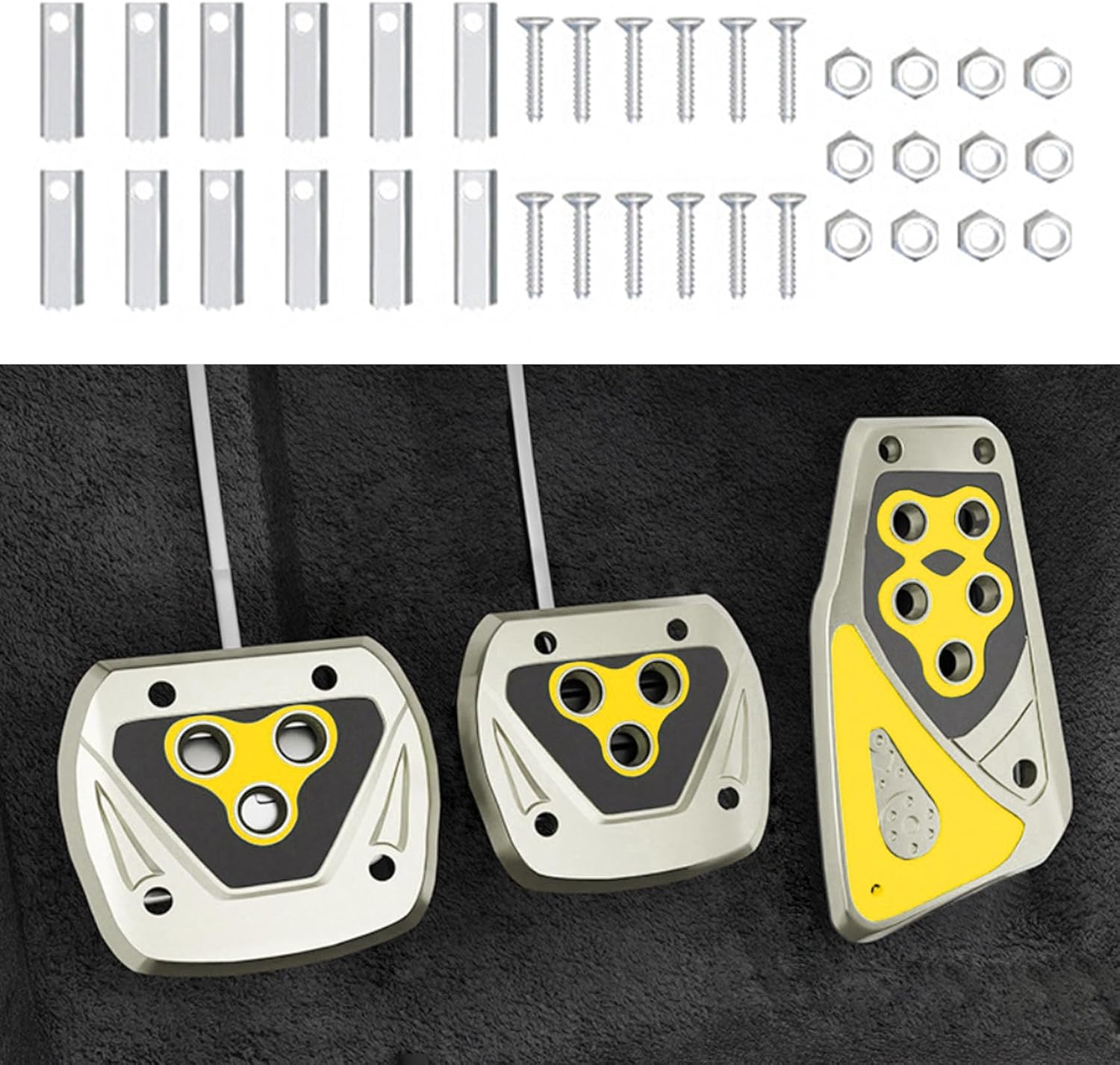 Almohadillas para pedal de automóvil, kit de placa de descanso de pedales, fundas para pedal de gas, almohadillas de pedal de freno de acelerador,