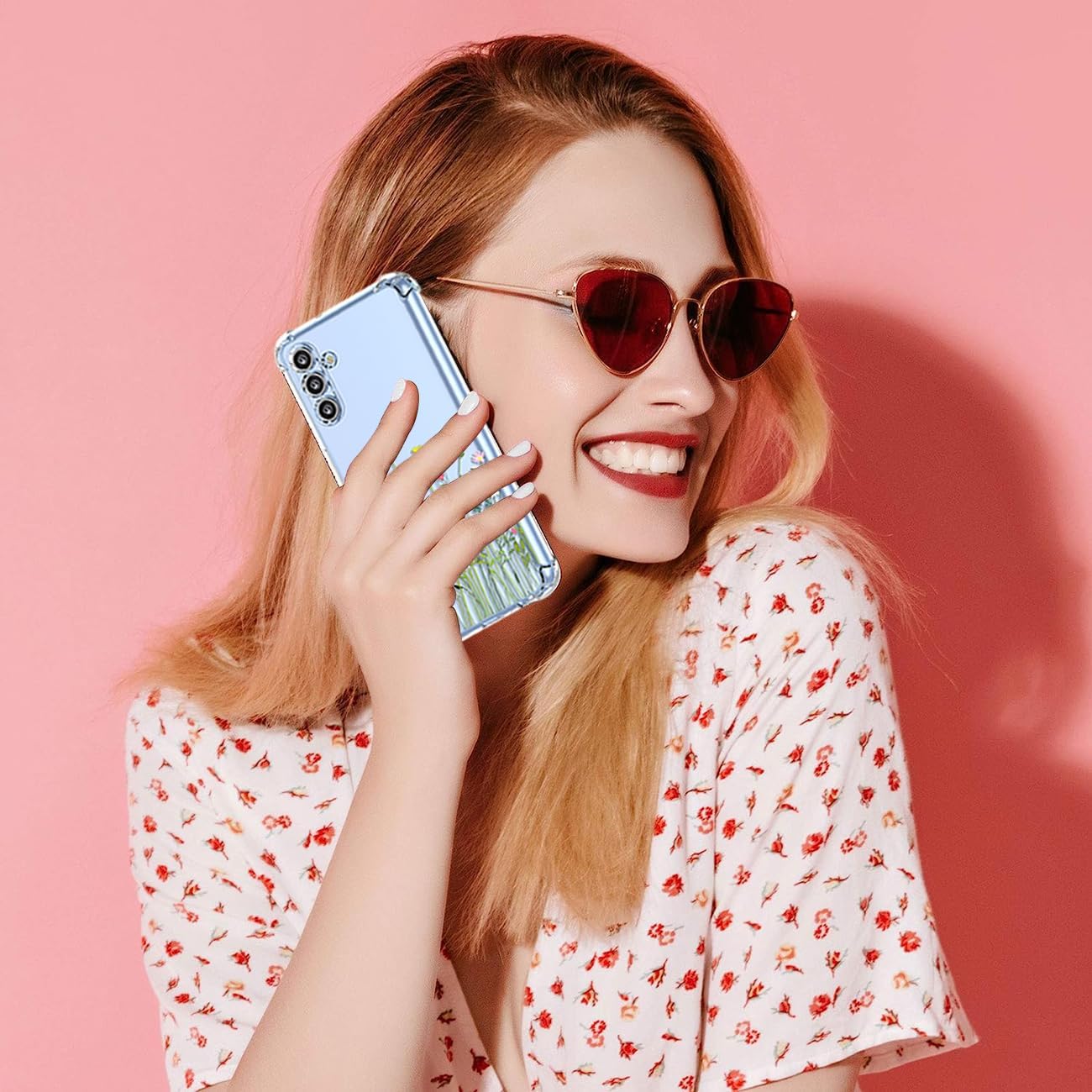 Funda para Samsung Galaxy A13 5GGalaxy A04S SM-A136U SM-A047F con protector de pantalla, funda transparente con patrones de jardín de flores, funda