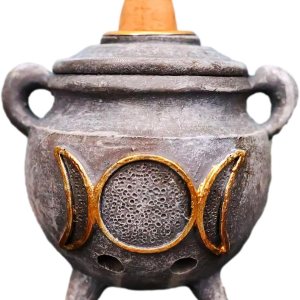 Ebros Gift Witchcraft Wicca Sagrada Triple Luna Femenina Símbolo de Diosa Caldero Cono de Incienso Reflujo Titular Estatuilla de Halloween Oculto Ebros Gift Witchcraft Wicca Sagrada Triple Luna Femenina Símbolo de Diosa Caldero Cono de Incienso Reflujo Titular Estatuilla de Halloween Oculto