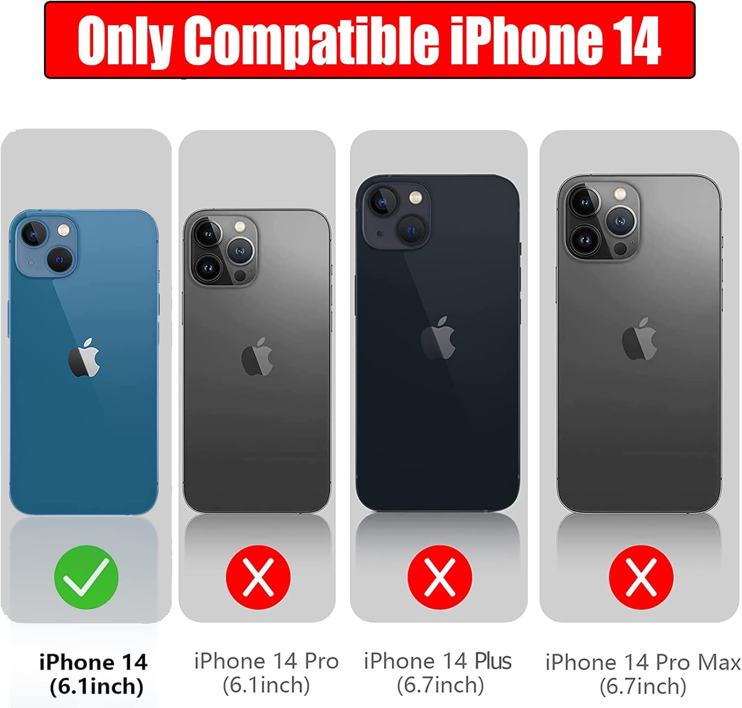 Funda de batería para iPhone 14, Full Encircle 7000mAh Ultra-Slim Recargable Inteligente Portátil Cubierta de Carga Extendida Batería Compatible con