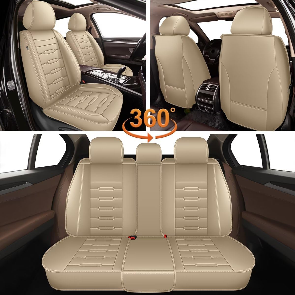 AOMSAZTO Funda de asiento de coche para Nissan Kicks 2018 2019 2020 2021 2022 2023 juego completo de 5 asientos de cuero protector de cojín de