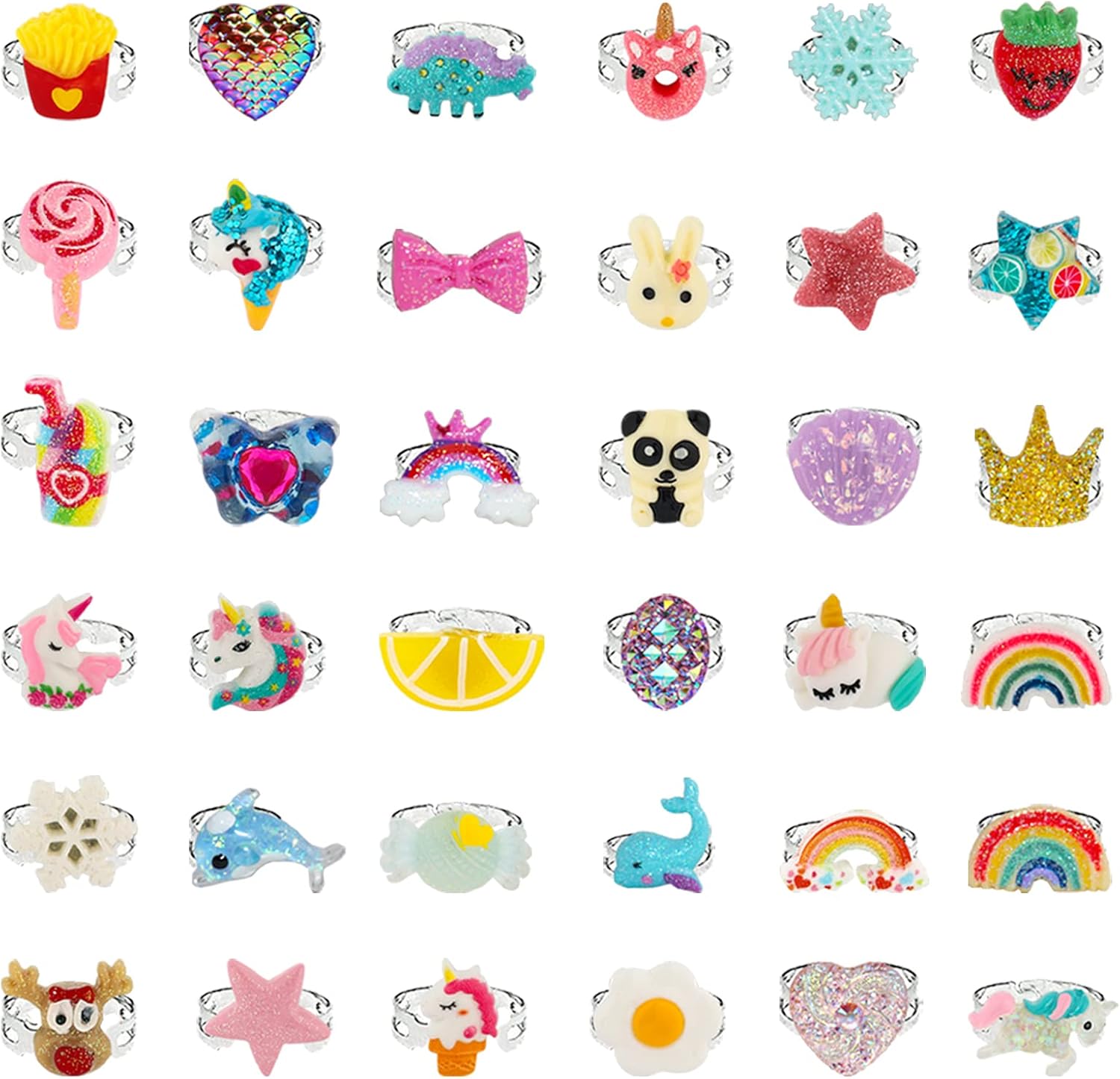 SOTOGO – 36 piezas de anillos de joyería para niña, anillos de juego y anillos de vestir, regalo para niñas pequeñas