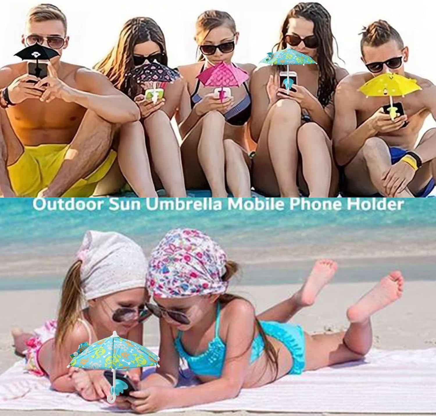 Paraguas para teléfono con ventosa  Paraguas para teléfono con soporte universal ajustable para teléfono, paraguas de teléfono para el sol,