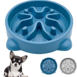 Tazones de alimentación lenta para perros y cachorros antideslizantes duraderos para cachorros y perros pequeños, sin BPA, 1 taza, color azul Tazones de alimentación lenta para perros y cachorros antideslizantes duraderos para cachorros y perros pequeños, sin BPA, 1 taza, color azul