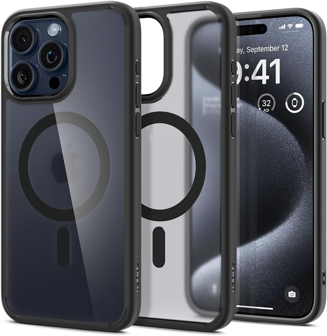 Spigen MagFit – Funda magnética ultra híbrida diseñada para iPhone 15 Pro, compatible con MagSafe Anti-amarilleo Protección de grado militar