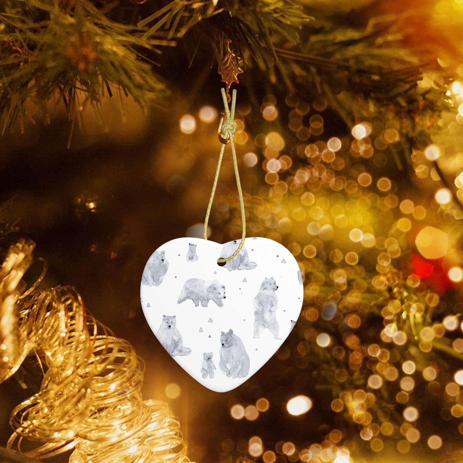 Adornos de Navidad personalizados para colgar en decoraciones de árbol de Navidad de cerámica, adornos de Navidad, recuerdo de Navidad al aire