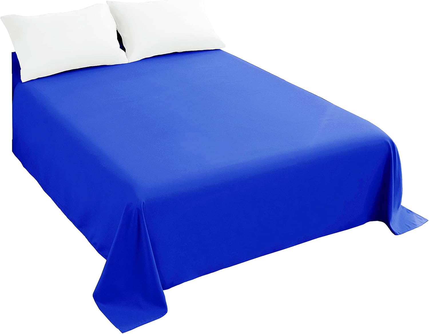 Sfoothome Sábana encimera azul real, sábana superior de microfibra ultra suave y cómoda, tamaño individual