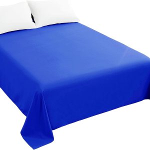 Sfoothome Sábana encimera azul real, sábana superior de microfibra ultra suave y cómoda, tamaño individual Sfoothome Sábana encimera azul real, sábana superior de microfibra ultra suave y cómoda, tamaño individual