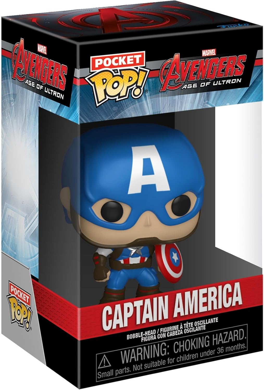 Funko Pop! Pocket Pop and Tee Marvel – Capitán América, Niños Grande