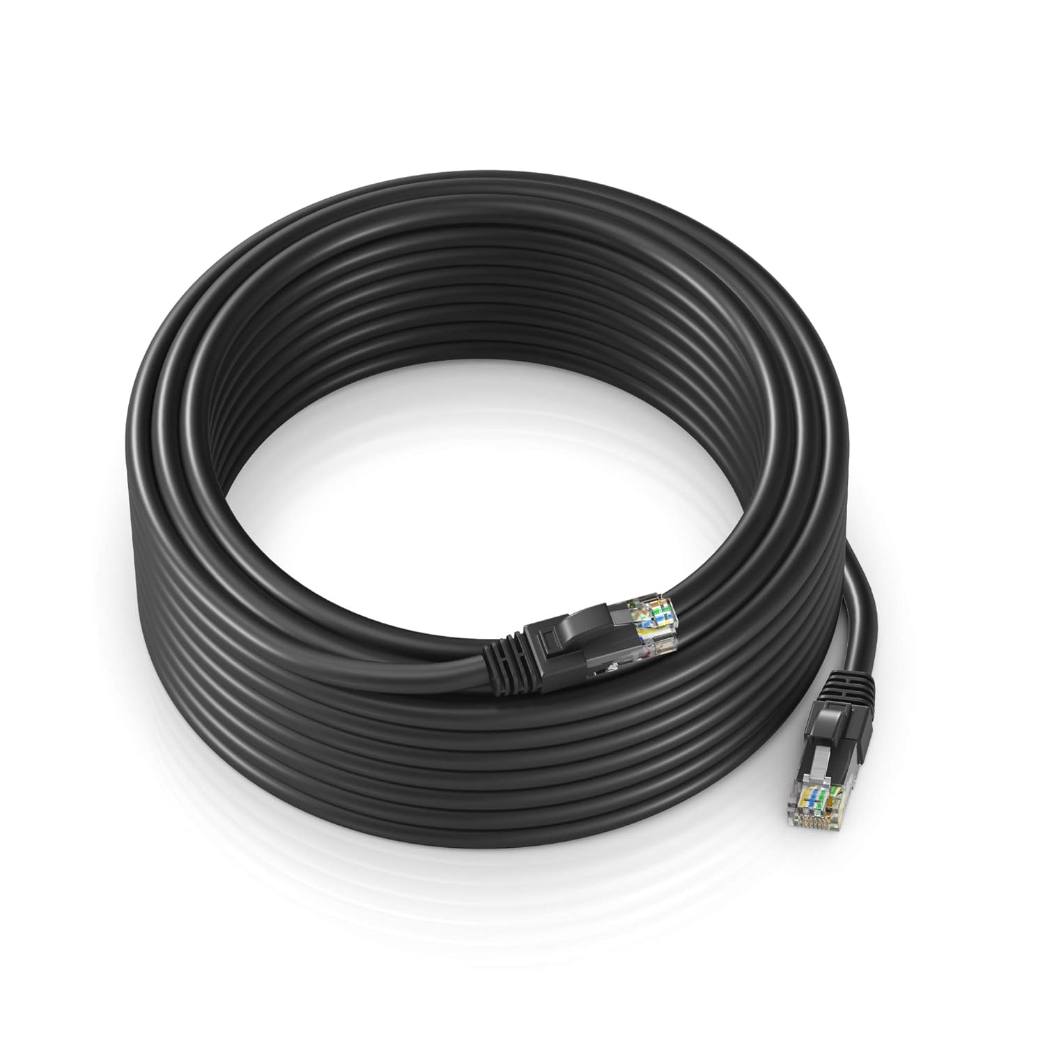 Maximm Cat 6 Ethernet Cable 100 ft – High-Speed LAN Cable, Internet Cable, Patch Cable, and Network Cable – UTP, 10Gbps, 550MHz Ethernet Cord – Black
