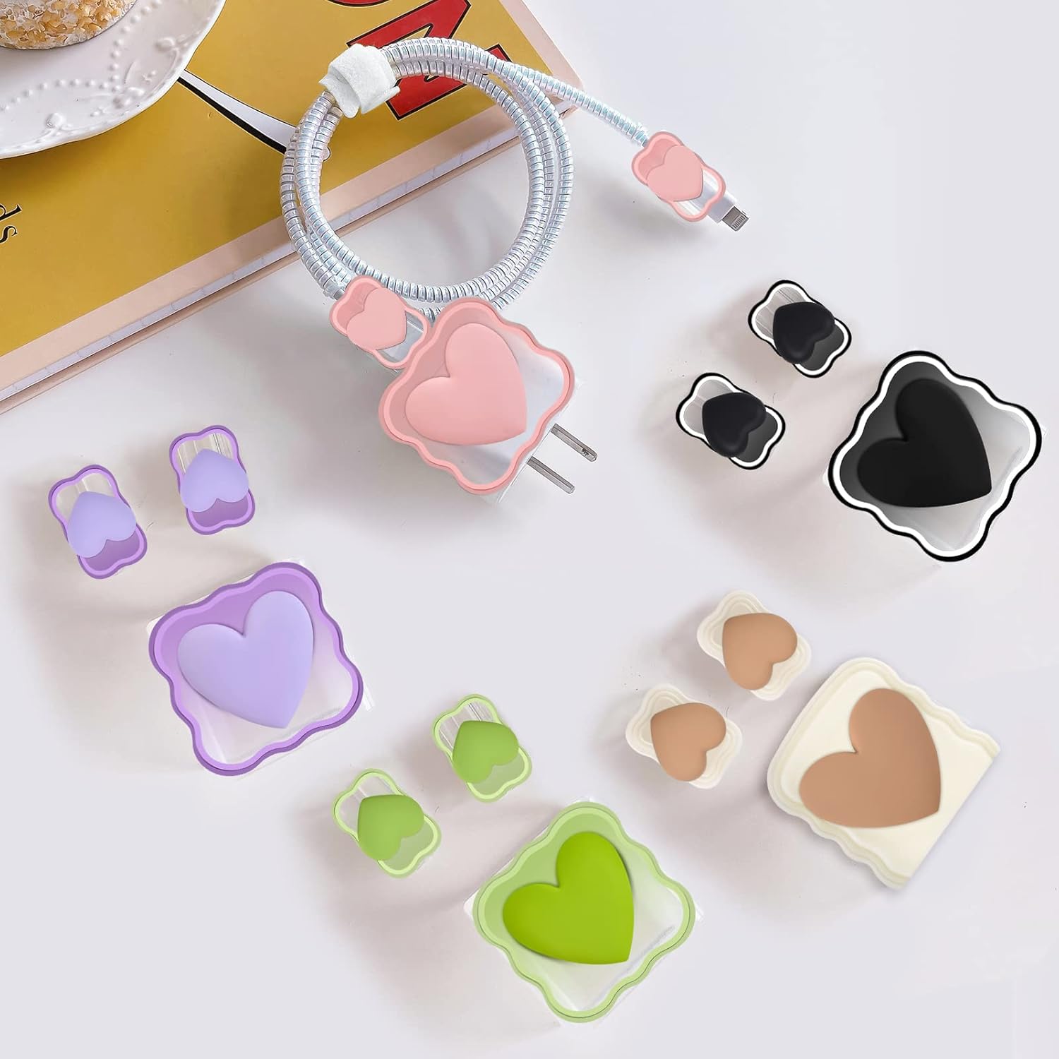Protector de cable para cargador de iPhone, bonitos protectores para cable de datos tipo C con impresión 3D, protector de cable de teléfono para