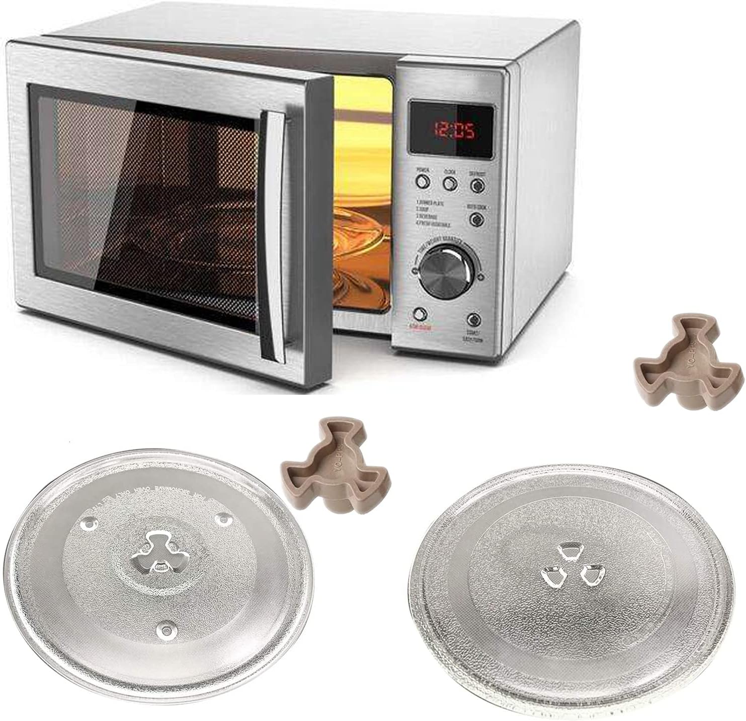 2 acopladores de plato giratorio para microondas, eje de microondas de 0.59 pulgadas, guía de rodillo de microondas pequeño, eje de bandeja de