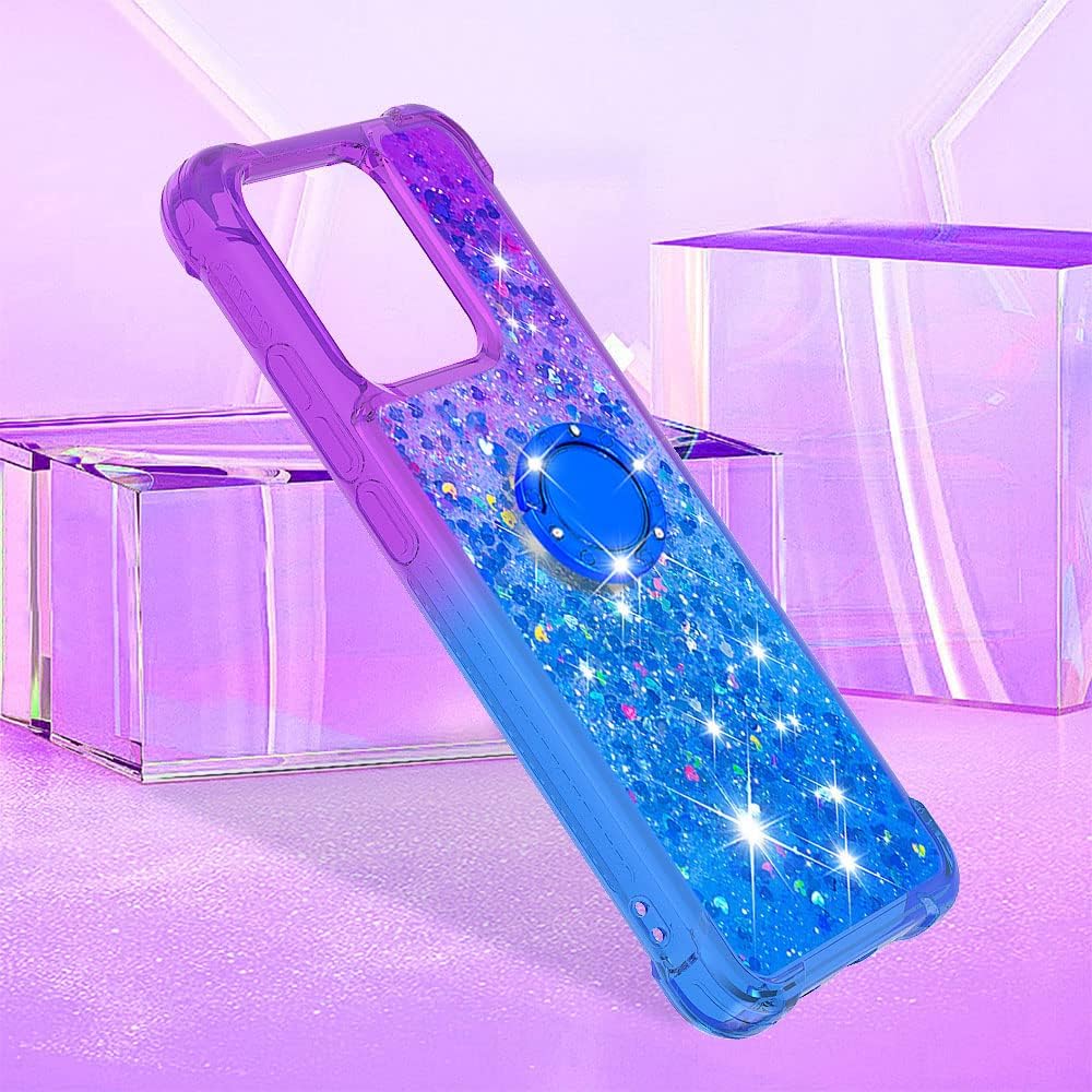 Monwutong Funda para Xiaomi Redmi 10C, parachoques de TPU con líquido de purpurina, protección resistente, azul púrpura