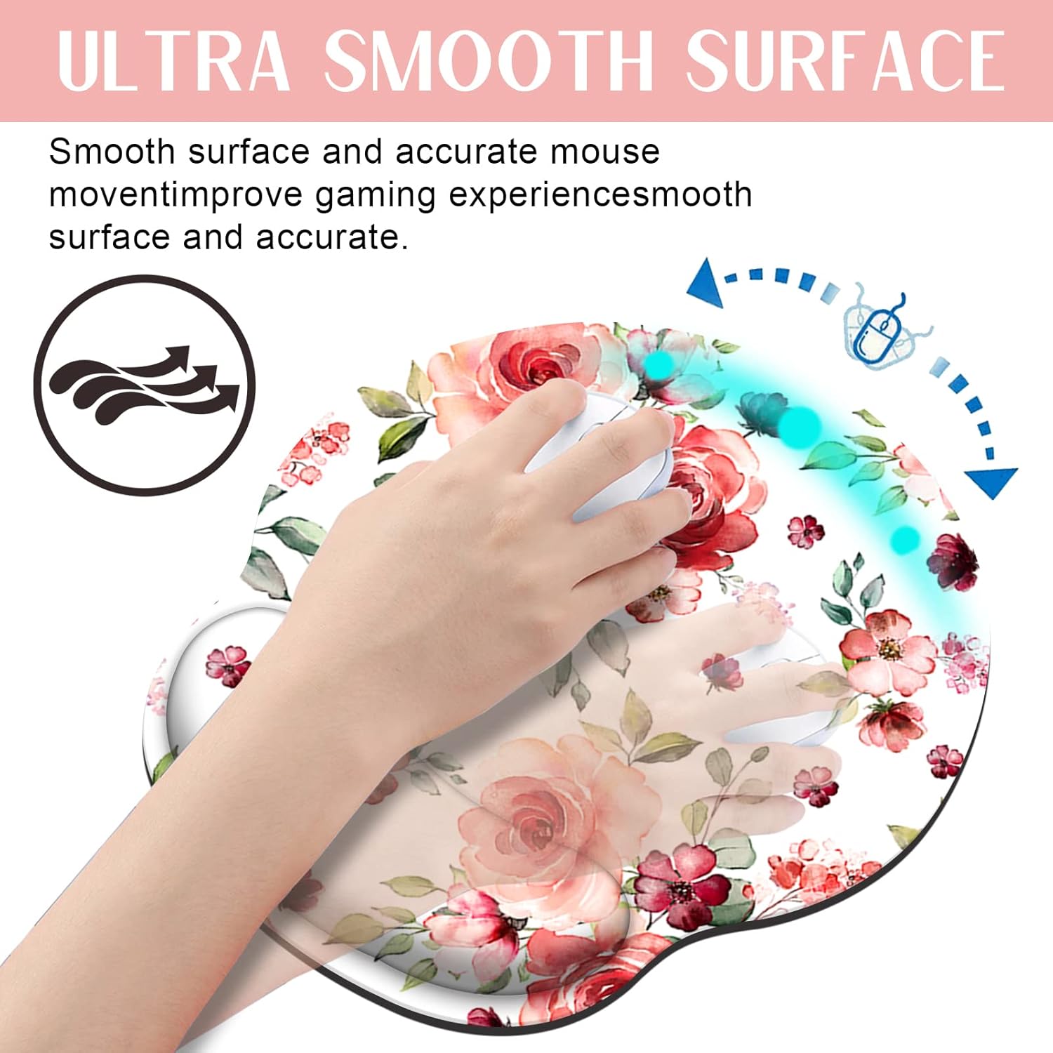 Galdas Alfombrilla de mouse ergonómica con soporte para muñeca y reposamuñecas para teclado, alfombrillas de mouse para juegos para computadora de