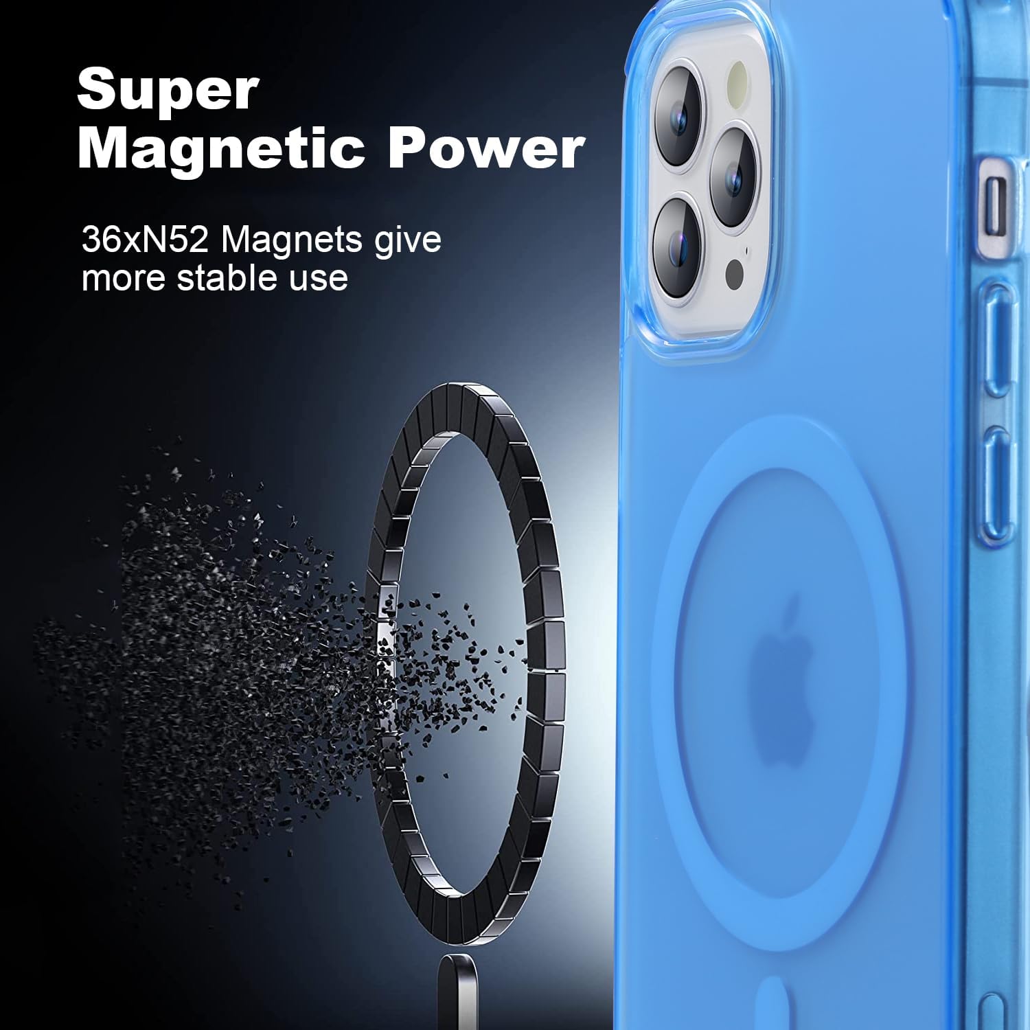 Funda magnética para iPhone 12 Pro Max, probada en caídas de grado militar compatible con MagSafe Funda protectora delgada, funda mate a prueba de