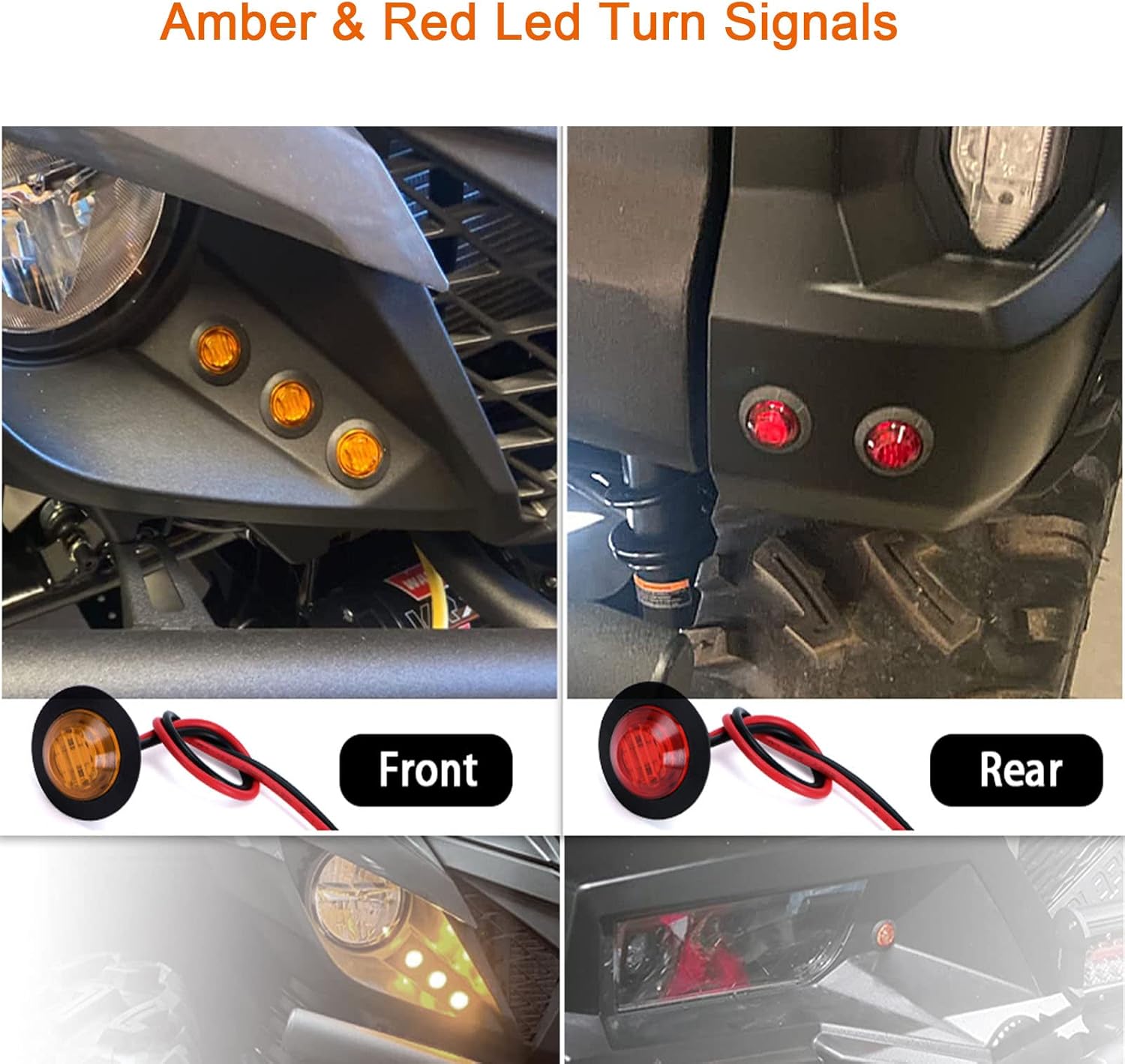 Kit de señal de giro UTV ATV Street Legal Kit con interruptor basculante de señal de giro compatible con Polaris RZR Ranger Turbo Can-am, por lado