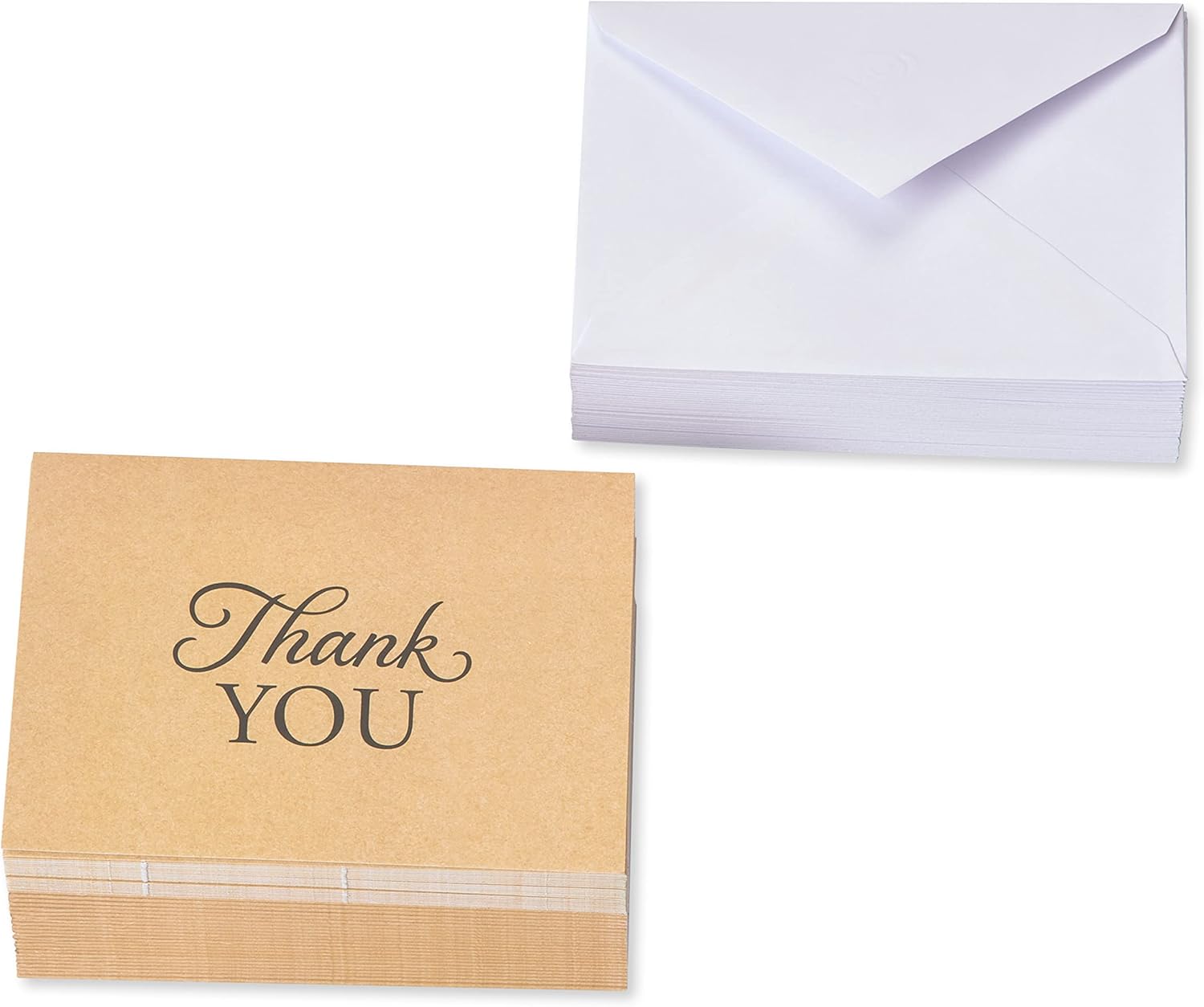 American Greetings Tarjetas de agradecimiento con sobres, estilo Kraft marrón (50 unidades)