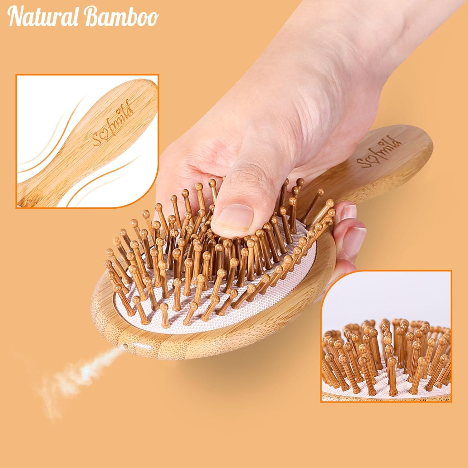 Sofmild Aceite esencial para el crecimiento del cabello, juego de cepillos para el cabello con suero para el crecimiento del cabello para cabello