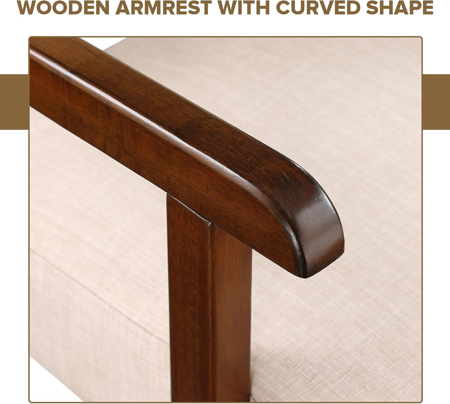 Ufurpie Juego de 2 sillas decorativas de tela con mesa redonda de madera, silla moderna de mediados de siglo para sala de estar, dormitorio,