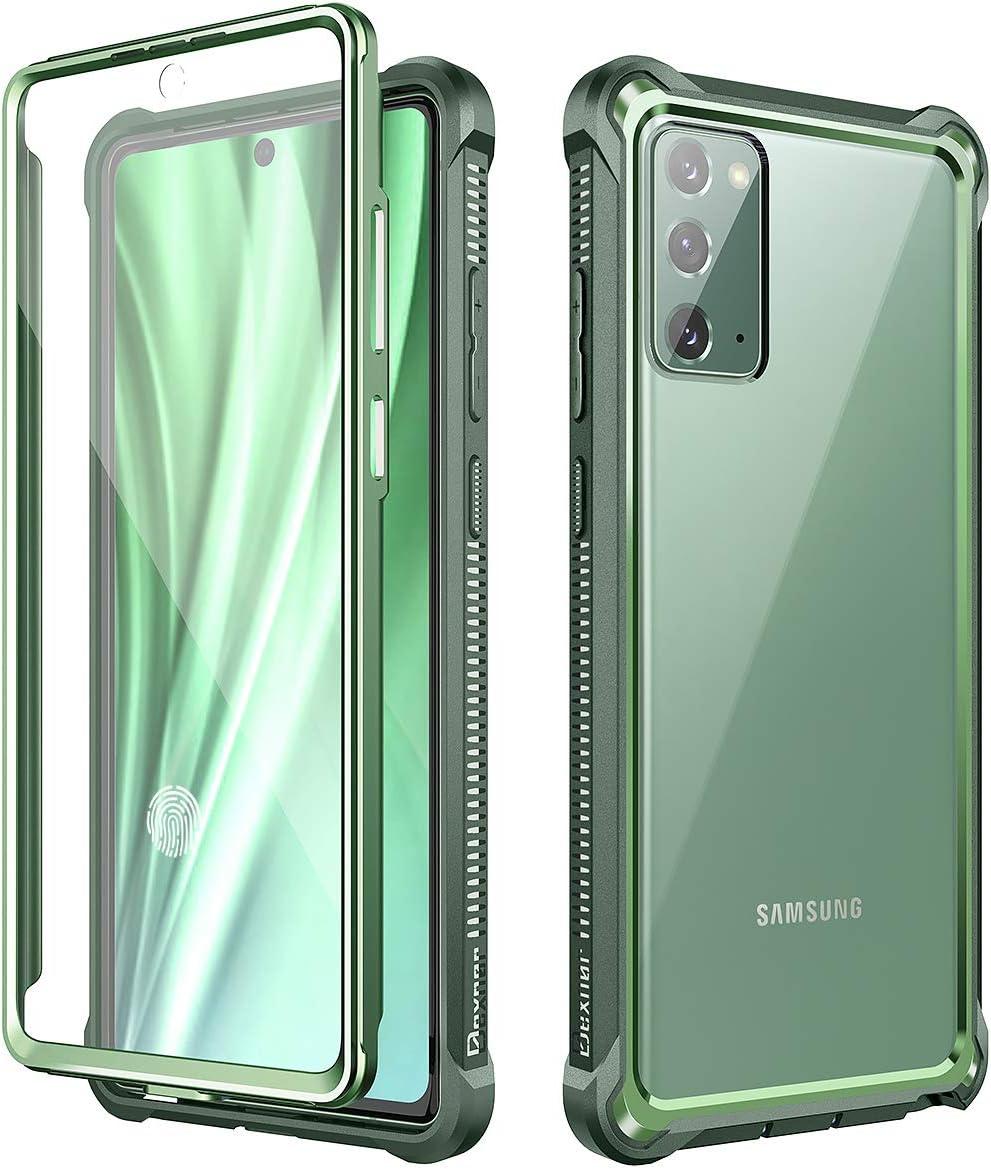 Dexnor Para Galaxy Note 20 Funda Con Protector De Pantalla Transparente Metal Electrochapado 360 Cuerpo Completo Resistente A Prueba De Golpes