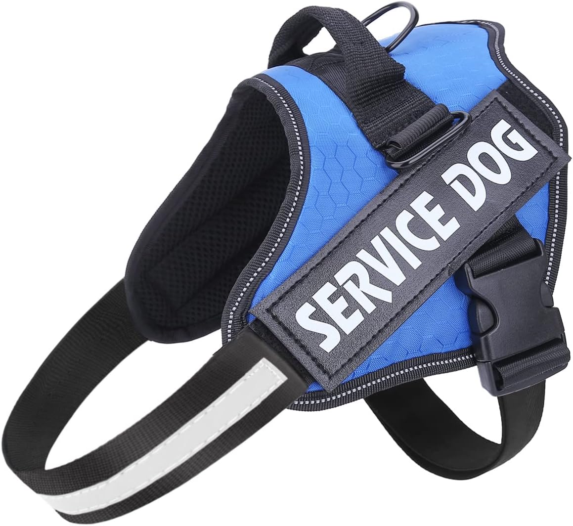 MUMUPET – Arnés para perro guía, fácil de poner y quitar, arnés de chaleco para mascotas, reflectante 3M, transpirable y fácil de ajustar, con mango