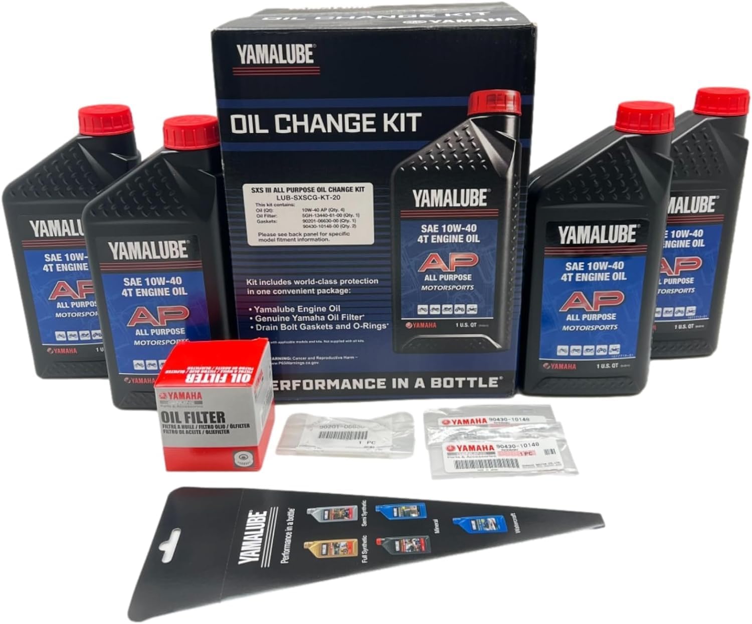 YAMAHA Original OEM Yamalube LUB-SXSCG-KT-20 lado a lado III Kit de cambio de aceite multiusos WYamaha OEM filtro parte #5GH-13440-61-00