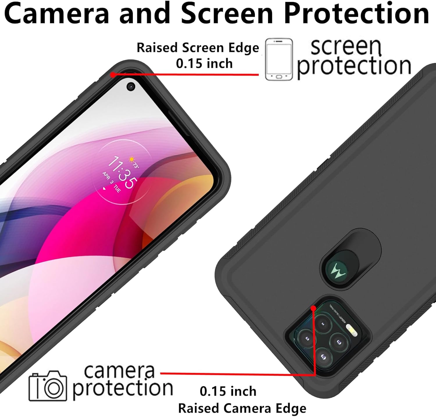 Funda Defender para Motorola Moto G Stylus 5G 2021, TPU suave PC duro resistente a prueba de golpes a prueba de polvo 3 en 1 cubierta de teléfono