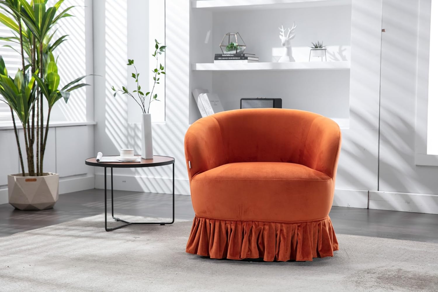 Silla giratoria de barril para sala de estar, moderna silla de terciopelo para sala de estar, silla de club giratoria de 360 grados, sillón de ocio