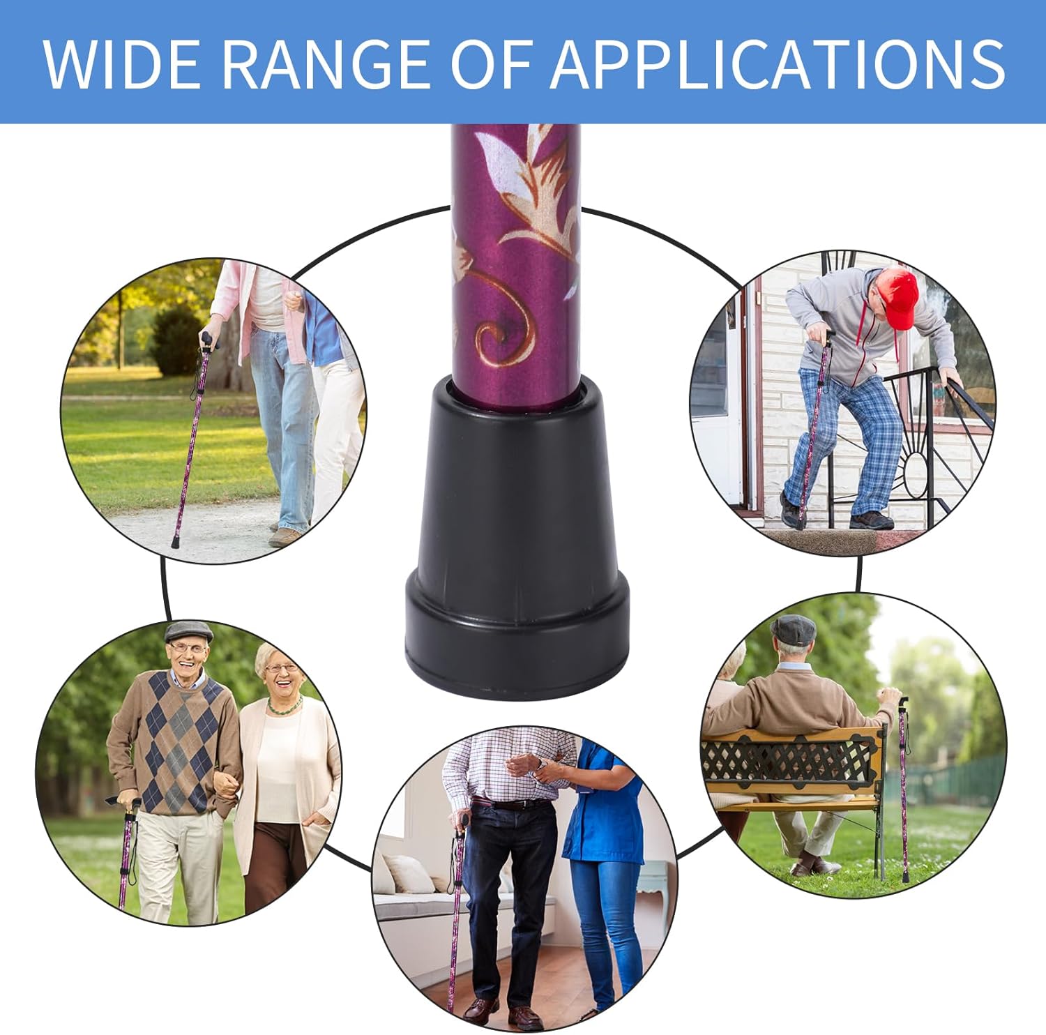 Walking Cane ANCKNE Cane para mujer  Ligero, altura ajustable de 5 niveles y bastones plegables de aluminio para personas mayores  Mango ergonómico