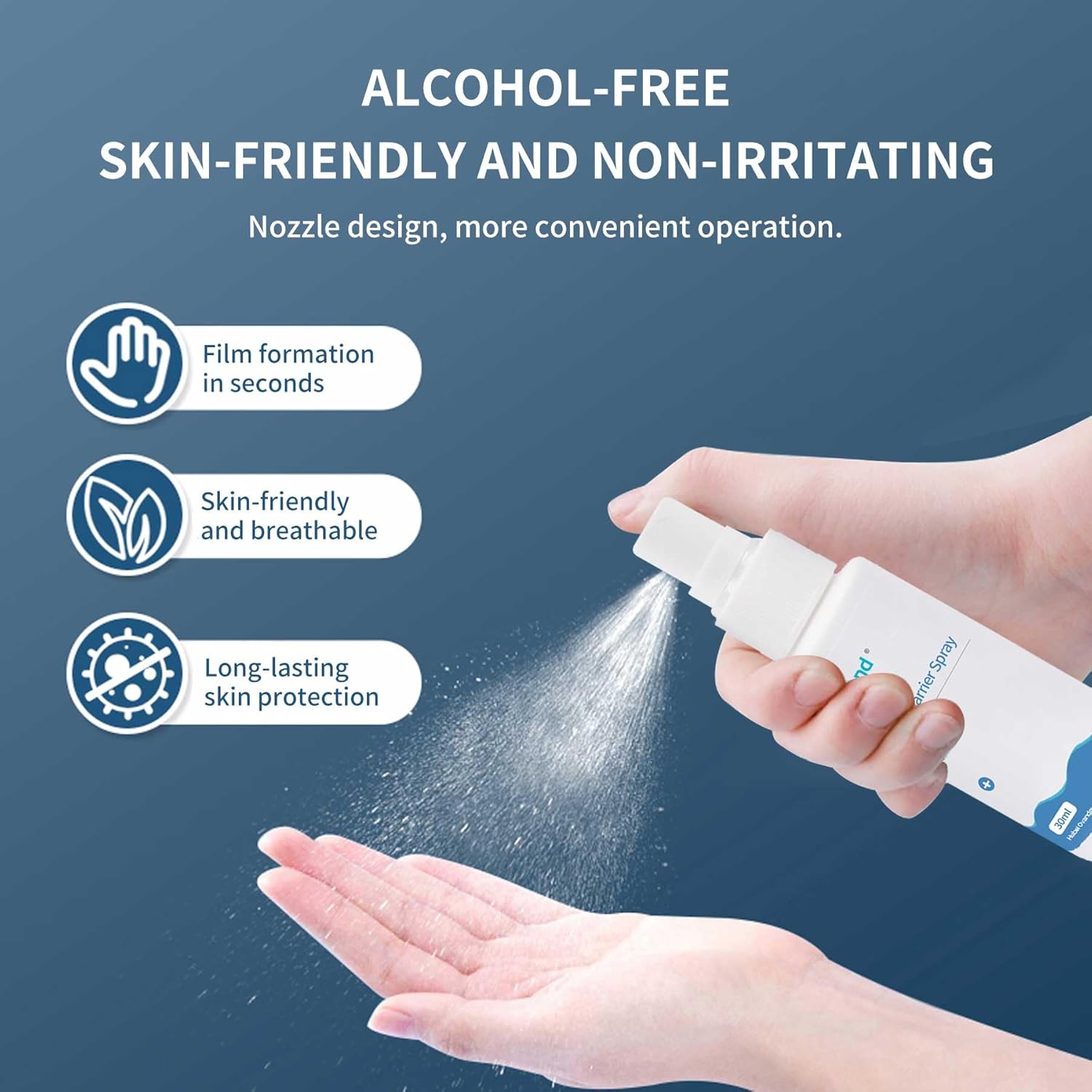 ovand Spray de barrera para la piel de ostomía de 1.0 fl oz, sin alcohol y sin picazón para el cuidado de la ostomía, aerosol de barrera de la piel,