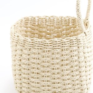 SHCMSADO Cesta de almacenamiento colgante de cuerda de papel tejida en la pared, decoración del hogar, cesta decorativa tejida a mano para SHCMSADO Cesta de almacenamiento colgante de cuerda de papel tejida en la pared, decoración del hogar, cesta decorativa tejida a mano para