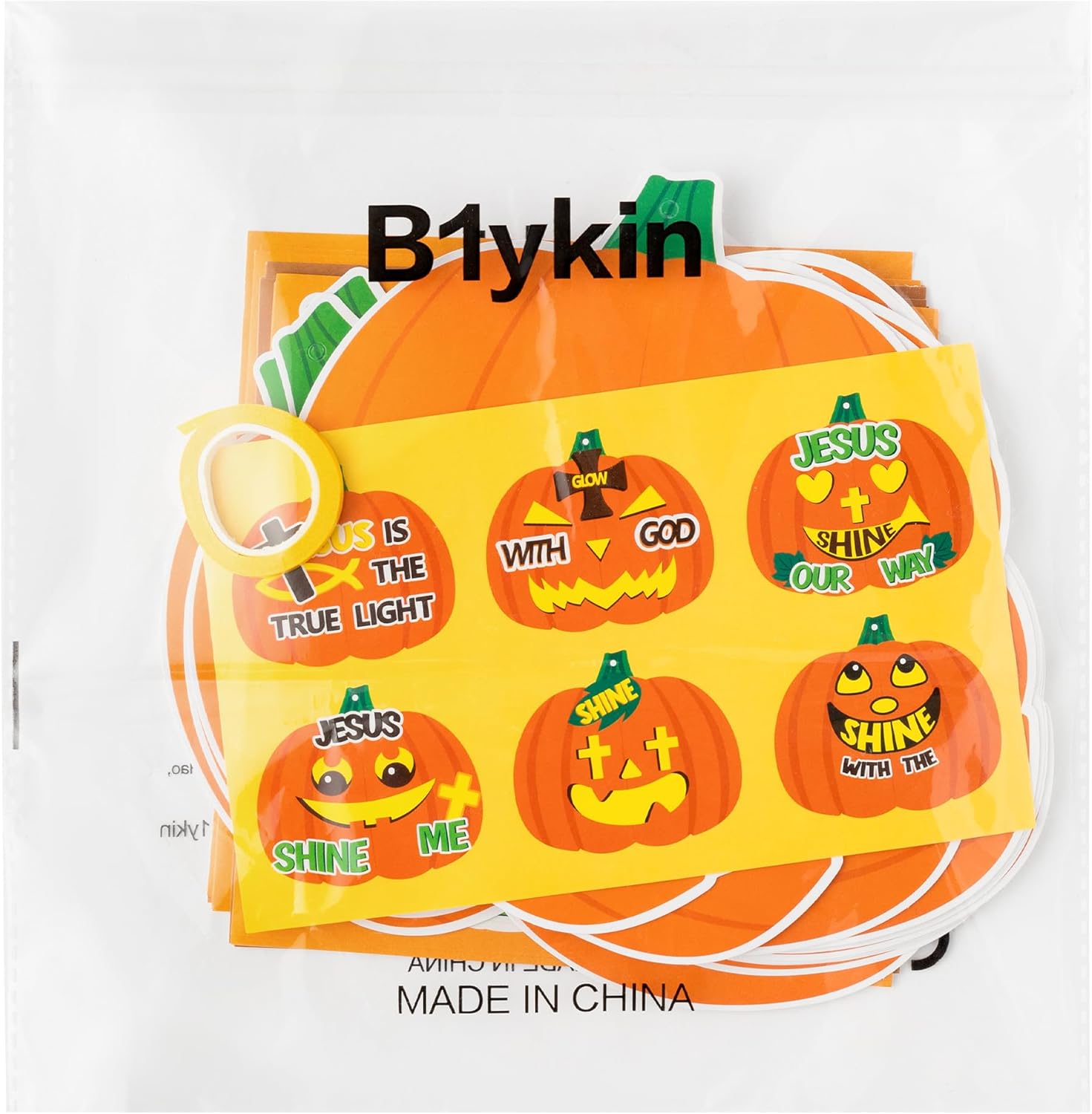 Juego de 30 adornos colgantes de calabaza cristiana de Jesús para Halloween, divertidos recortes de calabazas con cuerdas, decoración de cruz de
