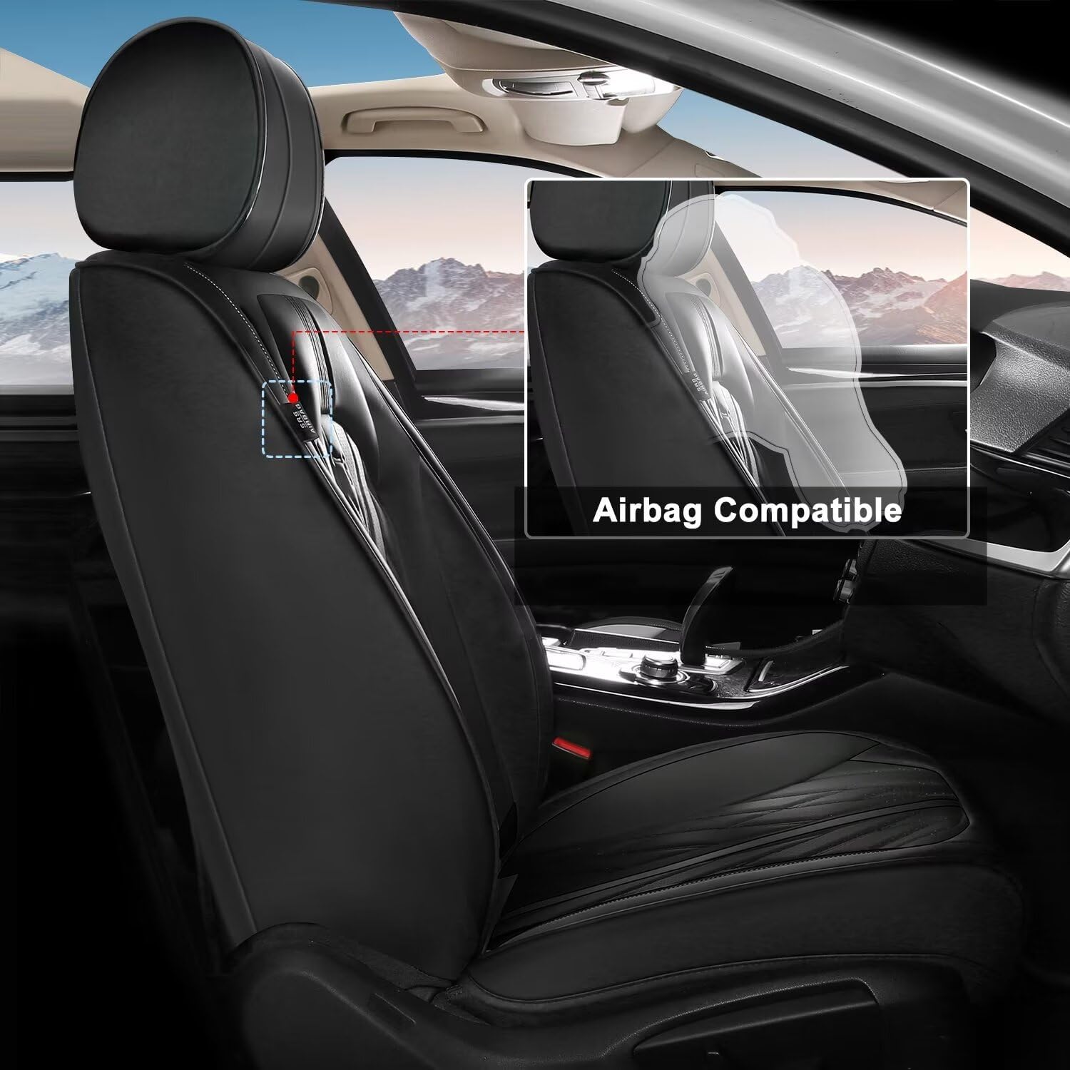 TTX LIGHTING Juego completo de fundas de asiento para automóvil compatibles con Nissan Frontier 2007-2024, fundas de asiento de cuero transpirables